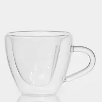 Кружка с двойными стенками Magistro &laquo;Сердце&raquo;, 150 мл, 11&times;8&times;7.5 см, стекло, прозрачная