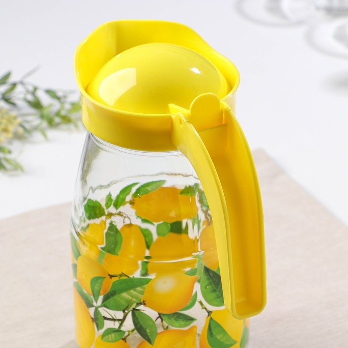 Набор питьевой «Лимон», стеклянный, кувшин+6 стаканов, 1500/230 мл