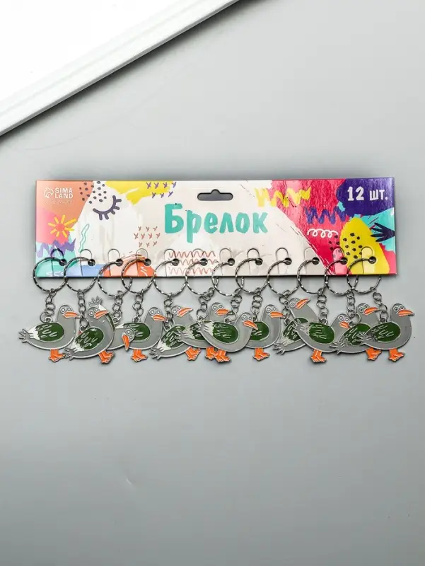 Брелок для ключей на кольце &laquo;Чайка белая&raquo;, металл, 4&times;4 см