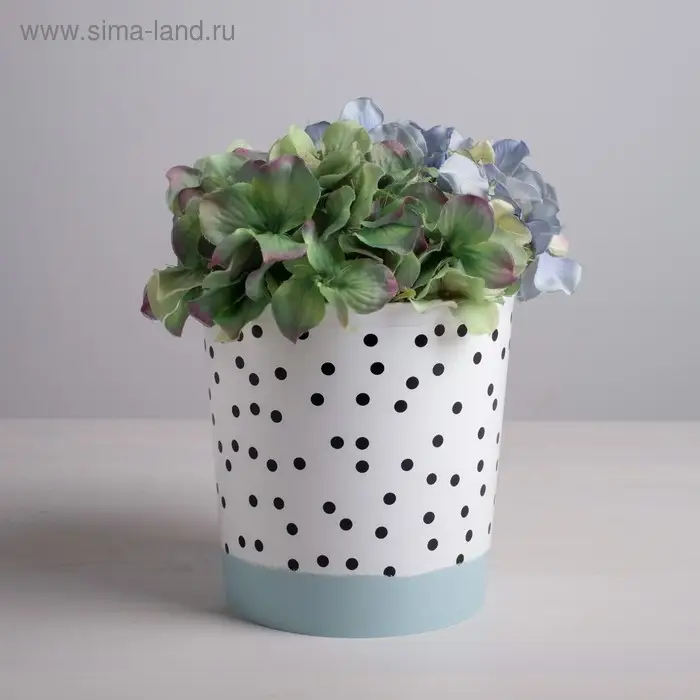 Кашпо для цветов «Черно-белый стиль», 1,6 л, 14 х 14 см Кашпо для цветов «Черно-белый стиль», 1,6 л, 14 х 14 см