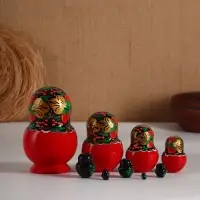 Матрешка дерево &laquo;Яркая хохлома&raquo;, 10 кукольная