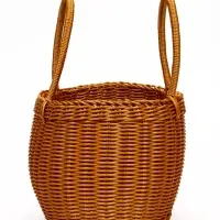 Корзина пластик 32 х 25 х 21 см, ручка17 см коричневый