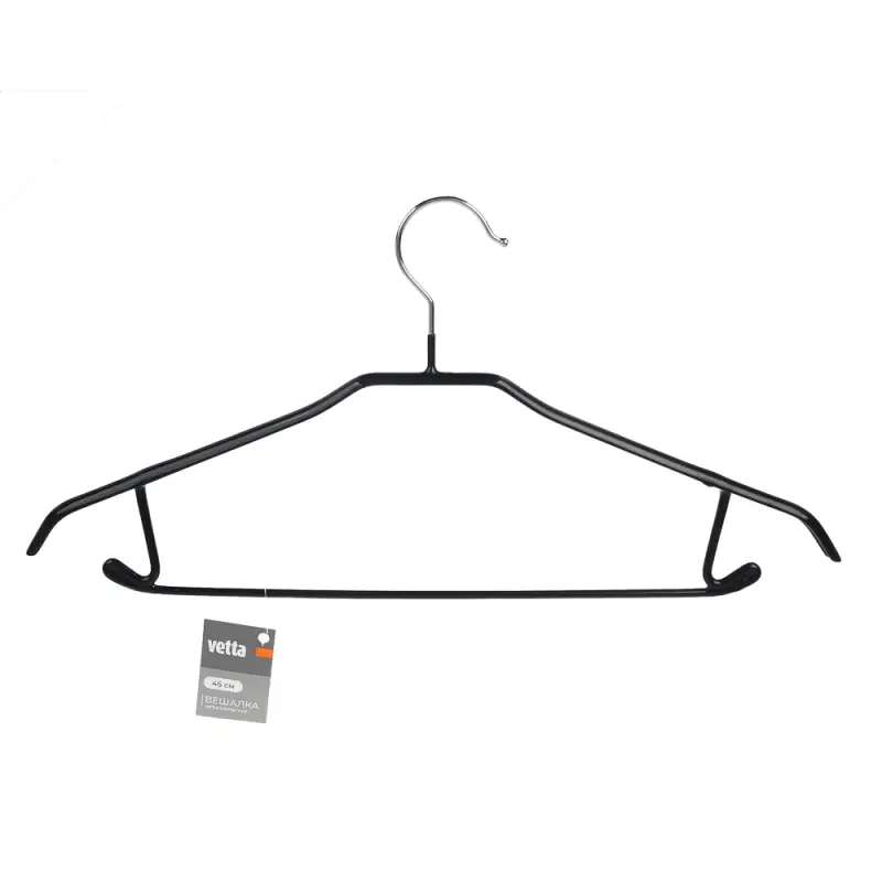 VETTA Вешалка металл с ПВХ покрытием 45см, цвет черный, TCH-202