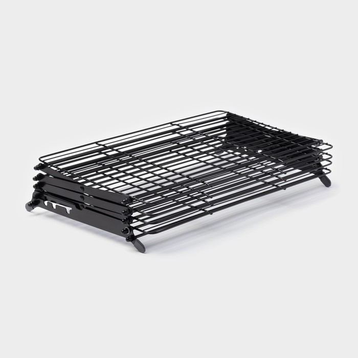 Решетка для глазирования и остывания кондитерских изделий 4-ярусная 43,5х25,5х8 см Решетка для глазирования и остывания кондитерских изделий 4-ярусная 43,5х25,5х8 см