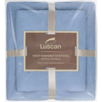 Набор полотенец махровых Luscan 300г/м2, 35x75/70x140 см голубой
