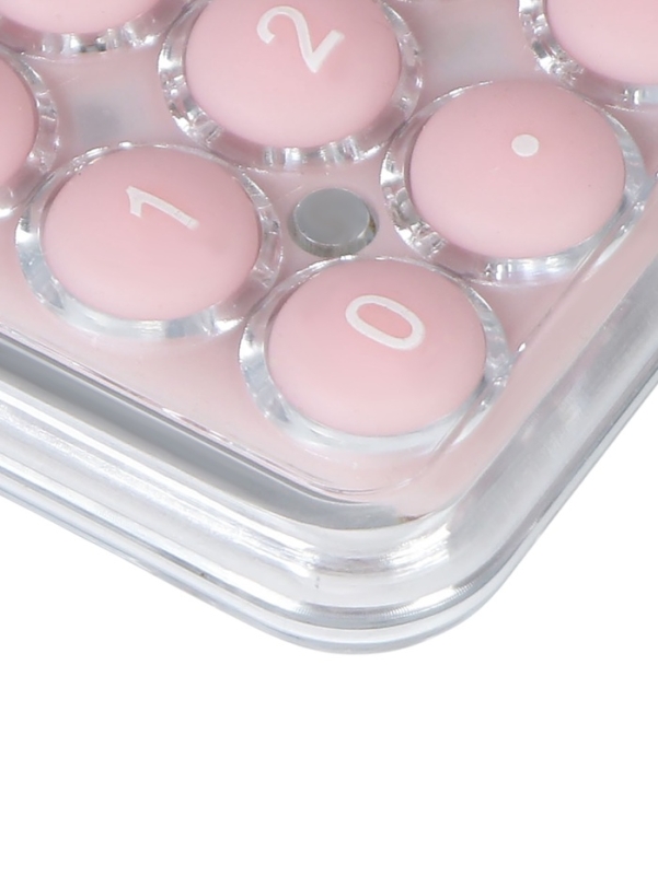 Калькулятор настольный 08-разрядный, KS-005, прозрачный корпус, розовые кнопки