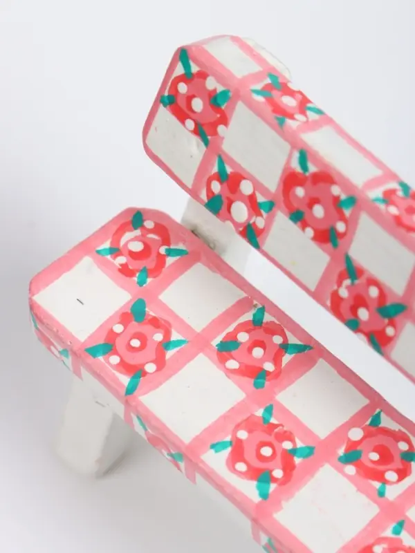 Мебель для кукол &laquo;Скамейка с цветами&raquo;, 6.5&times;3.5&times;6 см, дерево, МИКС