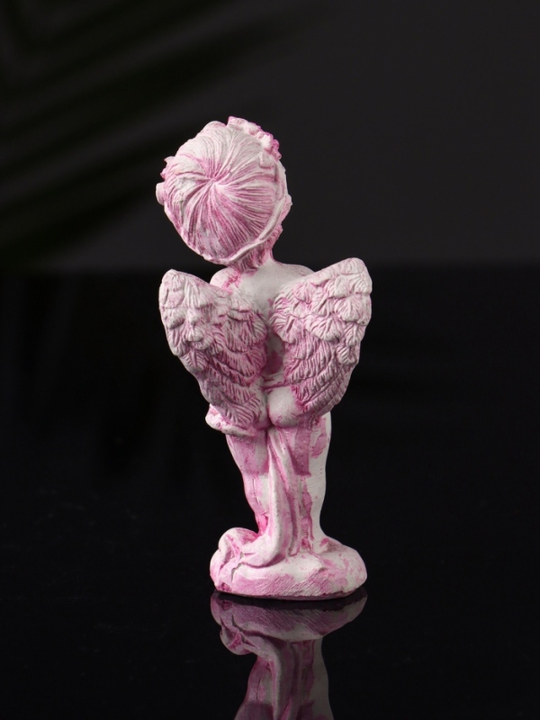 Фигура "Ангел с сердцем" 8,5х3,5 см, розовый