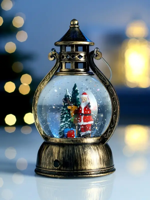 Фигура светодиодная фонарь  Фигура светодиодная фонарь "Дед мороз у елки", 19х11х9,5 см, AAAx3, Т/БЕЛЫЙ