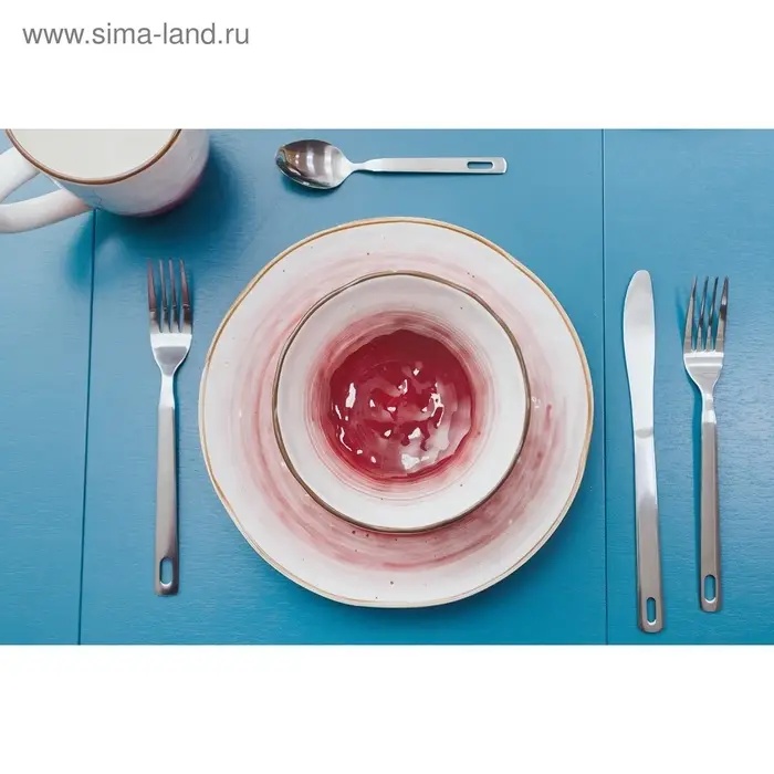 Тарелка Доляна &laquo;Космос&raquo;, d=21.2 см, фарфор, белая, красная