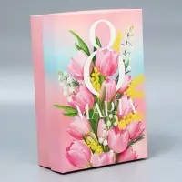 Коробка подарочная складная, упаковка, &laquo;8 марта&raquo;, 30&times;20&times;9 см