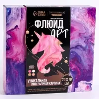 Набор для творчества. Флюид арт. Рисование акрилом &laquo;Волшебный единорог&raquo;