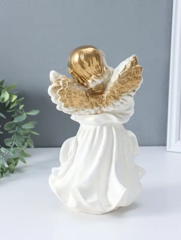 Фигура "Ангел в платье" перламутр 25х15х15см