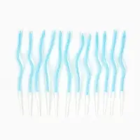 Свечи для торта "Серпантин" 10 штук, блестящий голубой