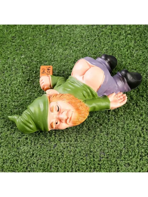 Садовая фигура из полистоуна &laquo;Гном спящий-пьяный&raquo;, 23&times;16&times;7 см