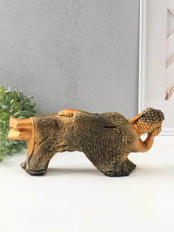 Копилка для денег &laquo;Спящий Будда&raquo;, гипс под бронзу с золотом, 17&times;36&times;15 см