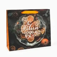 Пакет подарочный крафтовый, &laquo;Атмосфера Нового Года&raquo;, 30&times;26&times;9 см