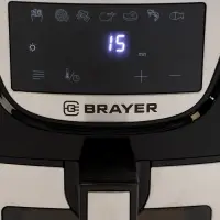 Аэрогриль BRAYER 2037BR,1500Вт,5л,7 программ,200&deg;С, LCD-дисплей таймер,решетка,черно-серый