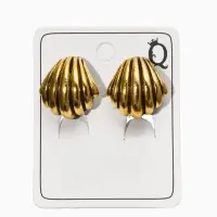 Клипсы "Винтаж" ракушка, цвет чернёное золото Клипсы "Винтаж" ракушка, цвет чернёное золото