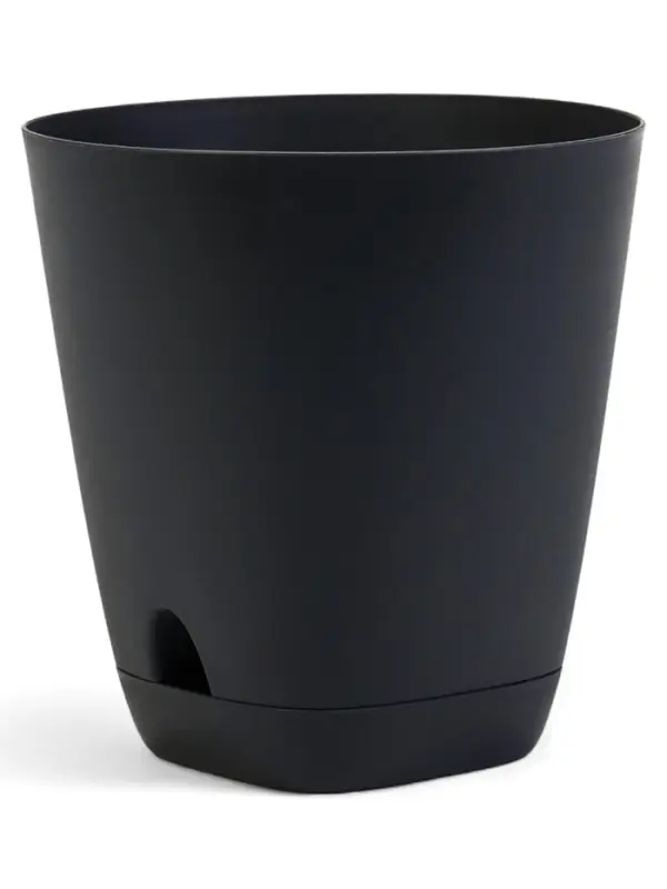 Кашпо с прикорневым поливом 2 л D-14,5см, H-15см графит Кашпо с прикорневым поливом 2 л D-14,5см, H-15см графит "Гранд"