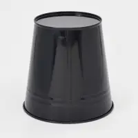 Вазон без ручек, 5 л, h=20.5 см, нержавеющая сталь, чёрный