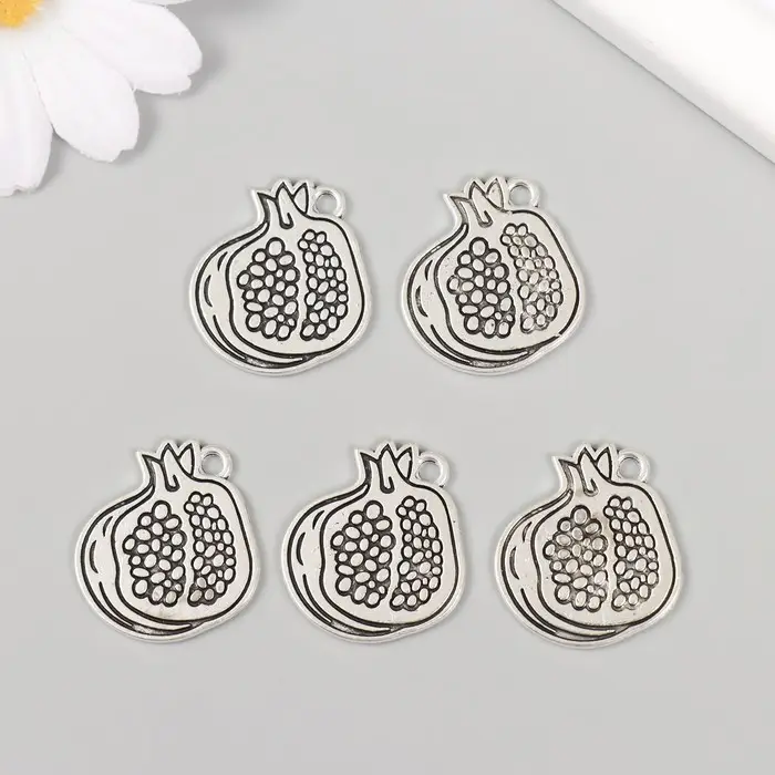 Металлический элемент, декоративная подвеска «Арт Узор. Гранат», 2.2×2.5 см