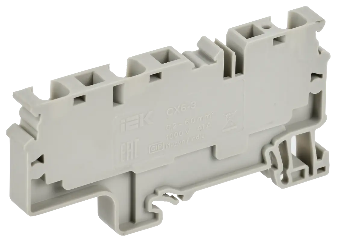 ARMAFIX Клемма пружинная CX6-3 6мм2 трехконтактная серая IEK