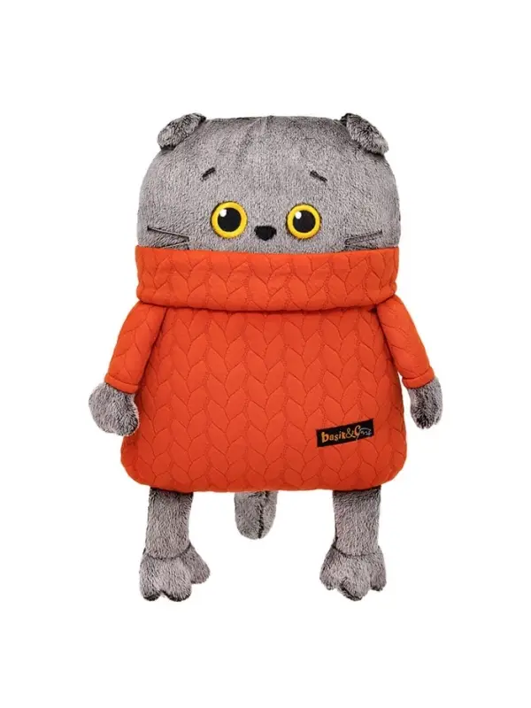 Мягкая игрушка-подушка &laquo;Кот в свитере с косами&raquo;, 32 см