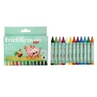 Восковые мелки 12 цветов, ErichKrause Baby Jumbo, утолщенные, круглые