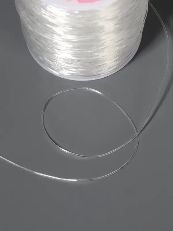 Нить для плетения, эластичная, 100&plusmn;1 м, d=0.8 мм, прозрачная