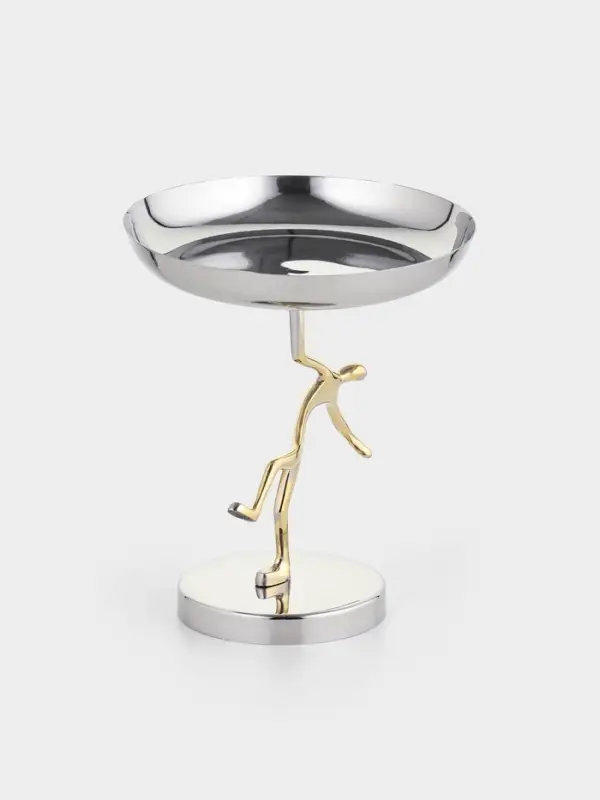 Салатник на подставке &laquo;Человек&raquo;, 17&times;17&times;20 см, нержавеющая сталь, латунь