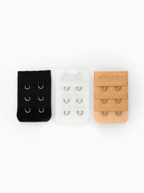 Застёжка для бюстгальтера, удлинитель, 3 ряда 2 крючка, 3.2&times;5 см, 3 шт.