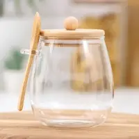 Сахарница BellaTenero «Эко» с ложкой, 650 мл, 10.5×10×13.5 см, с бамбуковой крышкой, стекло, прозрачная Сахарница BellaTenero «Эко» с ложкой, 650 мл, 10.5×10×13.5 см, с бамбуковой крышкой, стекло, прозрачная