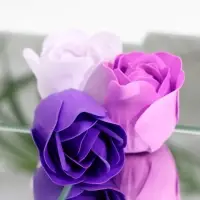 Мыльные розы, фиолетовые оттенки, набор 18 шт., в коробке