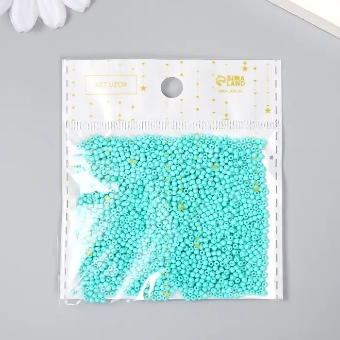 Бисер стекло 12/0  Бисер стекло 12/0 "Ярко-голубой" 15 гр