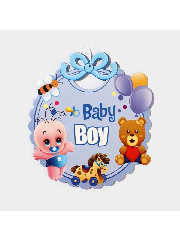 Украшение на гендер пати &laquo;Подвеска Baby Boy&raquo;, 28.5&times;24.5 см, голубое