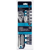 Набор торцевых головок с трещоткой Topfort 12 предмета 1/2