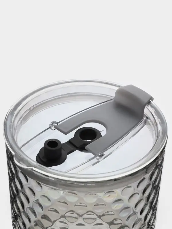 Стакан &laquo;Сота&raquo;, 350 мл, 8.9&times;15.5 см, с крышкой и трубочкой, стекло, прозрачный