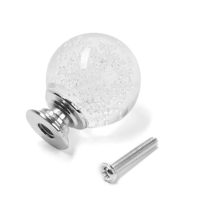 Ручка-кнопка CAPPIO PK115, d=35 мм, пластик, цвет хром, 8 шт.