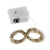 Гирлянда «Нить» 3 м, роса. IP20, серебристая нить. 30 LED, от батареек AG13×3, 3 режима, свечение мульти