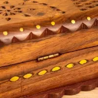 Шкатулка резная "Флористика" 20х12,5х6,5 см, дерево шишам