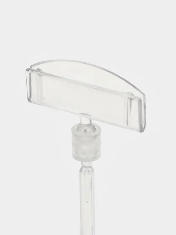 Ценникодержатель на круглой подставке, пластик, ножка 5 см, 5&times;5&times;8.5 см, прозрачный