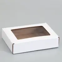Коробка самосборная, белая, с окном, для подарков, хранения и отправки посылок, 21&times;15&times;5 см