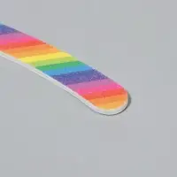 Пилка для ногтей «Радуга», бумеранг, 200/200 грит, 18 см, разноцветная