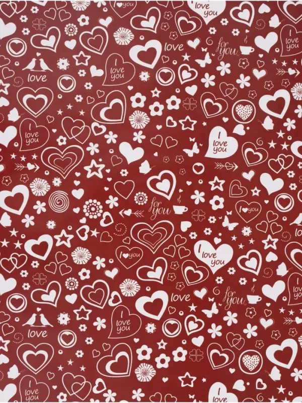 Бумага упаковочная глянцевая &laquo;Сердце&raquo;, двусторонняя, 70&times;100 см