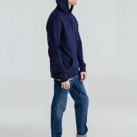 Толстовка с капюшоном унисекс Hoodie, темно-синяя, размер XS