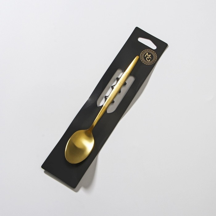 Ложка чайная из нержавеющей стали Magistro «Оску базис», длина 15 см, цвет золотой Ложка чайная из нержавеющей стали Magistro «Оску базис», длина 15 см, цвет золотой