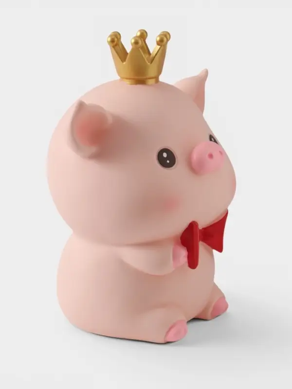 Копилка для денег &laquo;Поросёнок с бабочкой, в короне&raquo;, пластик, 16.5&times;13&times;21 см