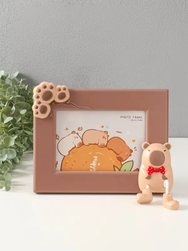 Фоторамка пластик 13х18 см "Капибара" шоколад, горизонталь 3,2х24,5х19,5 см