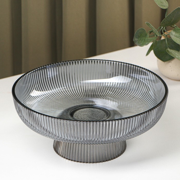 Ваза для фруктов «Камелия», 26×11 см, цвет серый